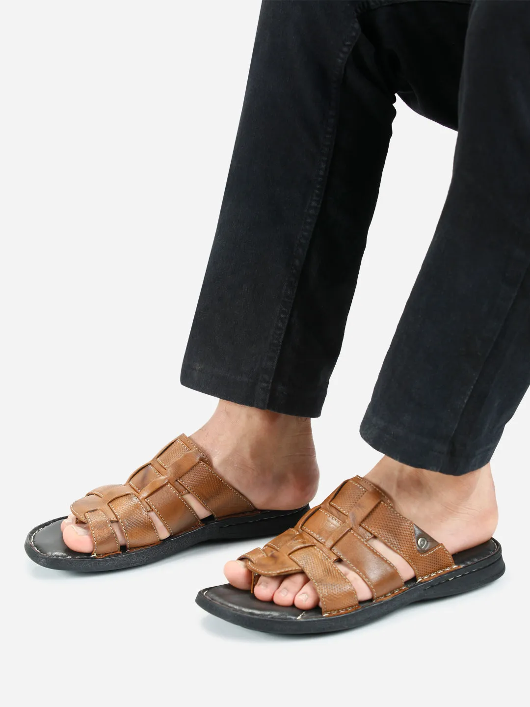 Men's Tan Slip On Comfort Sandal (ID4129)