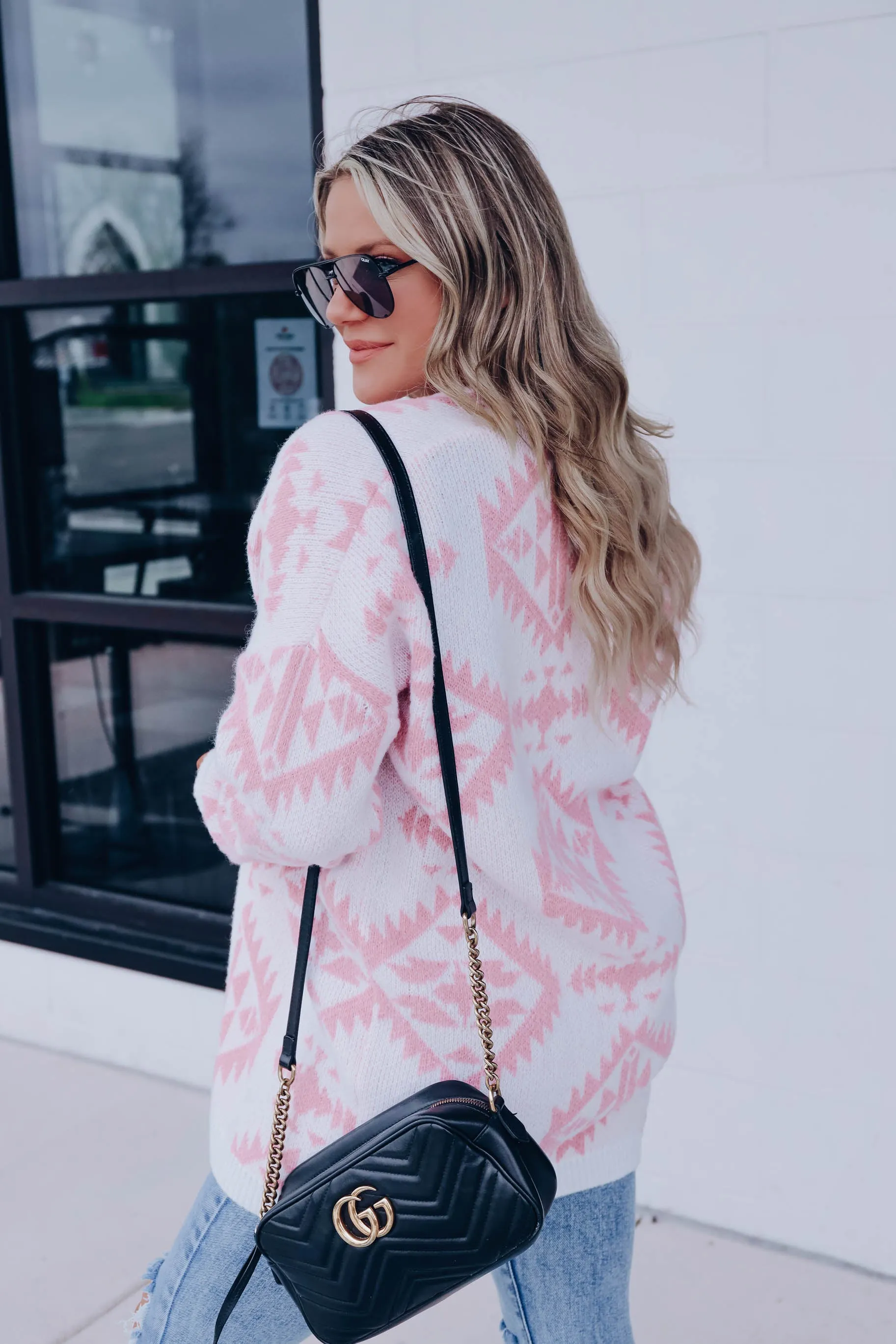 Missy Aztec Open Front Cardigan - Ivory