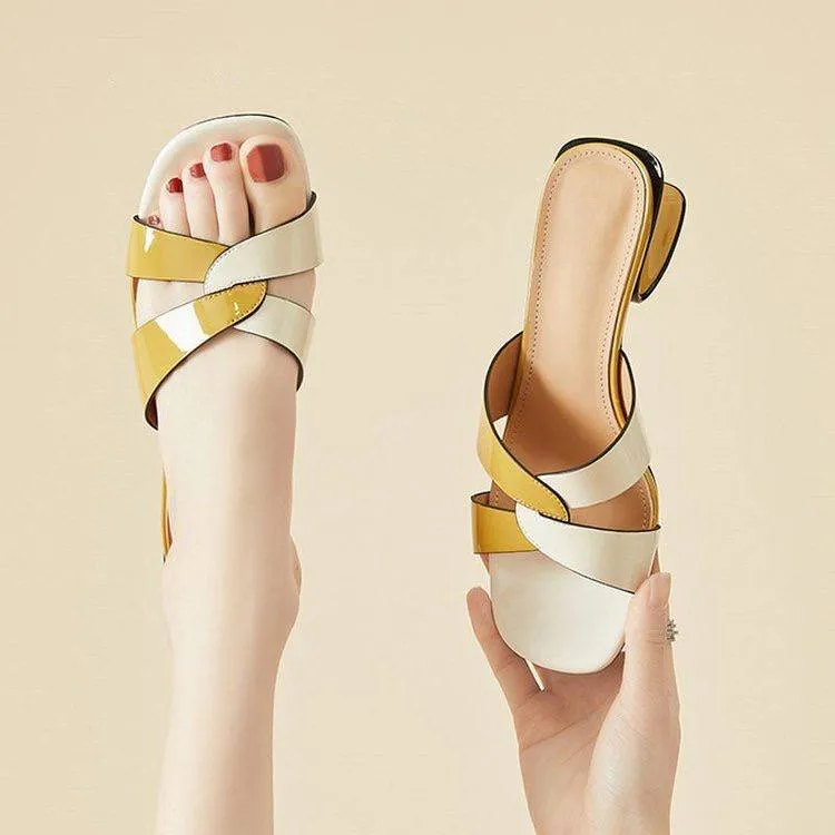 Modern Geometric Heel Sandals