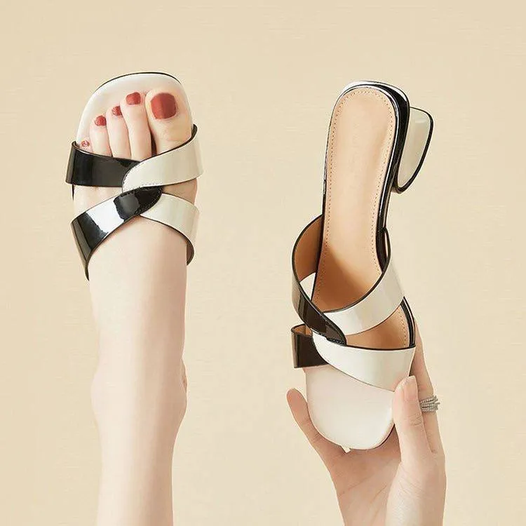 Modern Geometric Heel Sandals