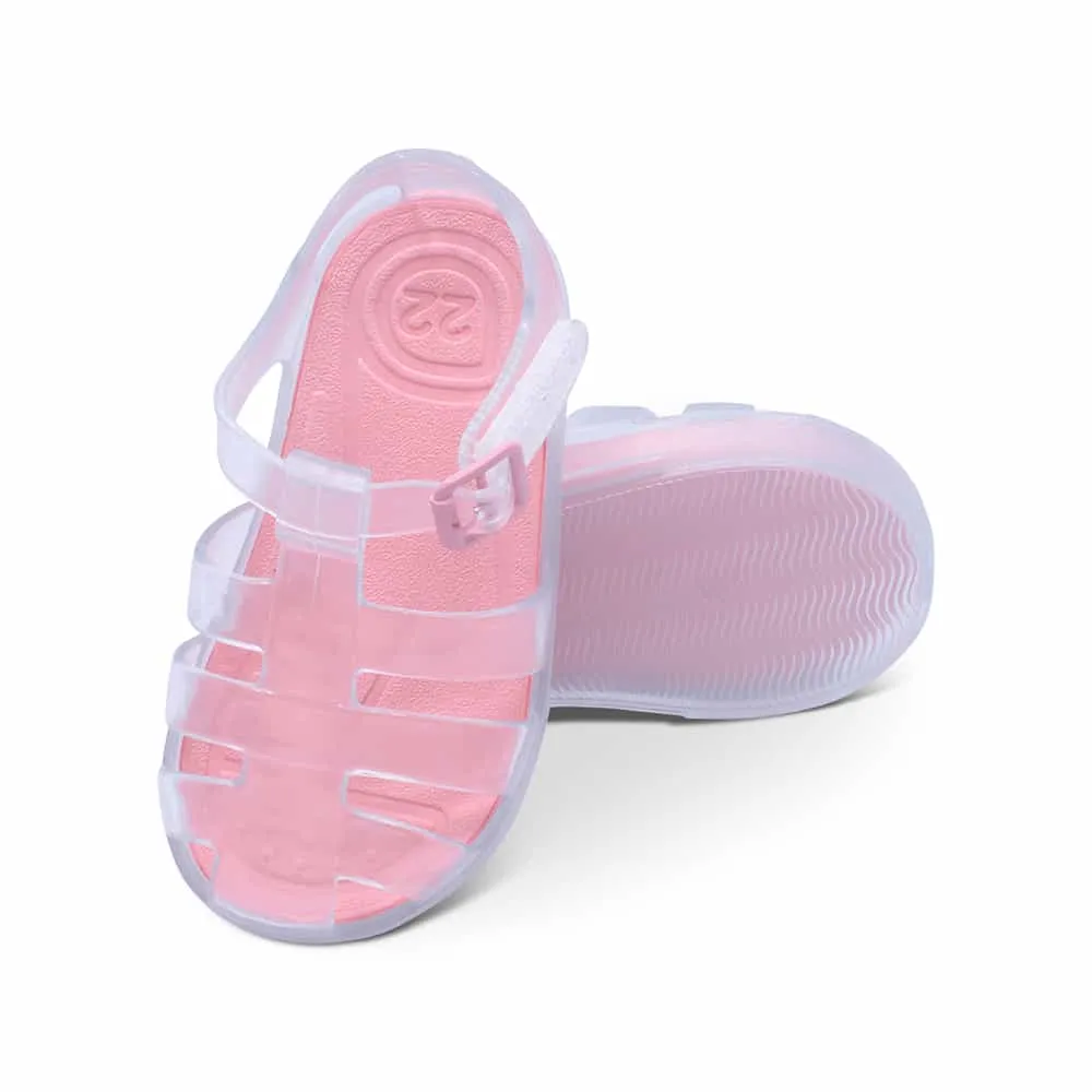 'Monaco' Girls Clear with Pink Jelly Sandals