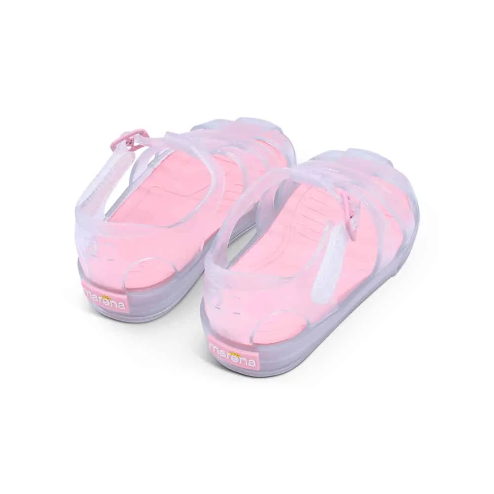 'Monaco' Girls Clear with Pink Jelly Sandals