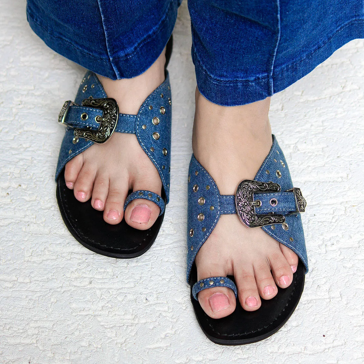 Nadia Denim Sandals