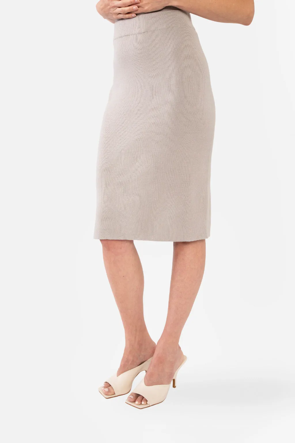 NATALIYA PENCIL SKIRT - CEMENT GREY