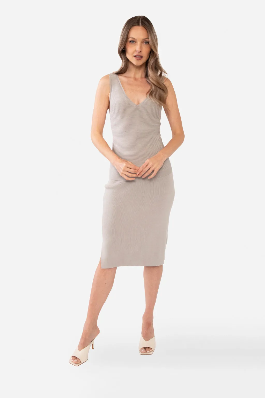 NATALIYA PENCIL SKIRT - CEMENT GREY