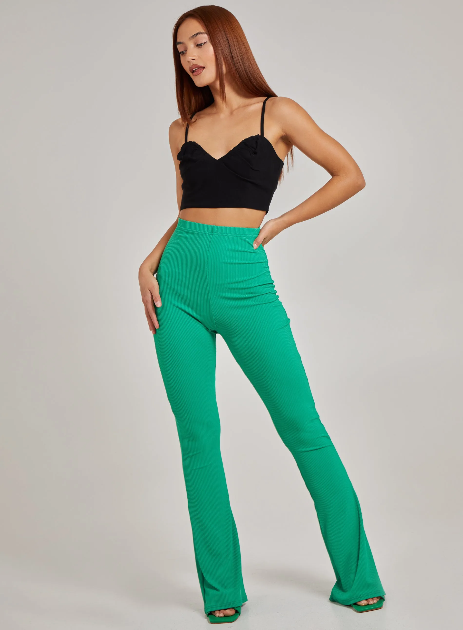 Notch Front Bengaline Crop Top
