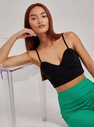Notch Front Bengaline Crop Top