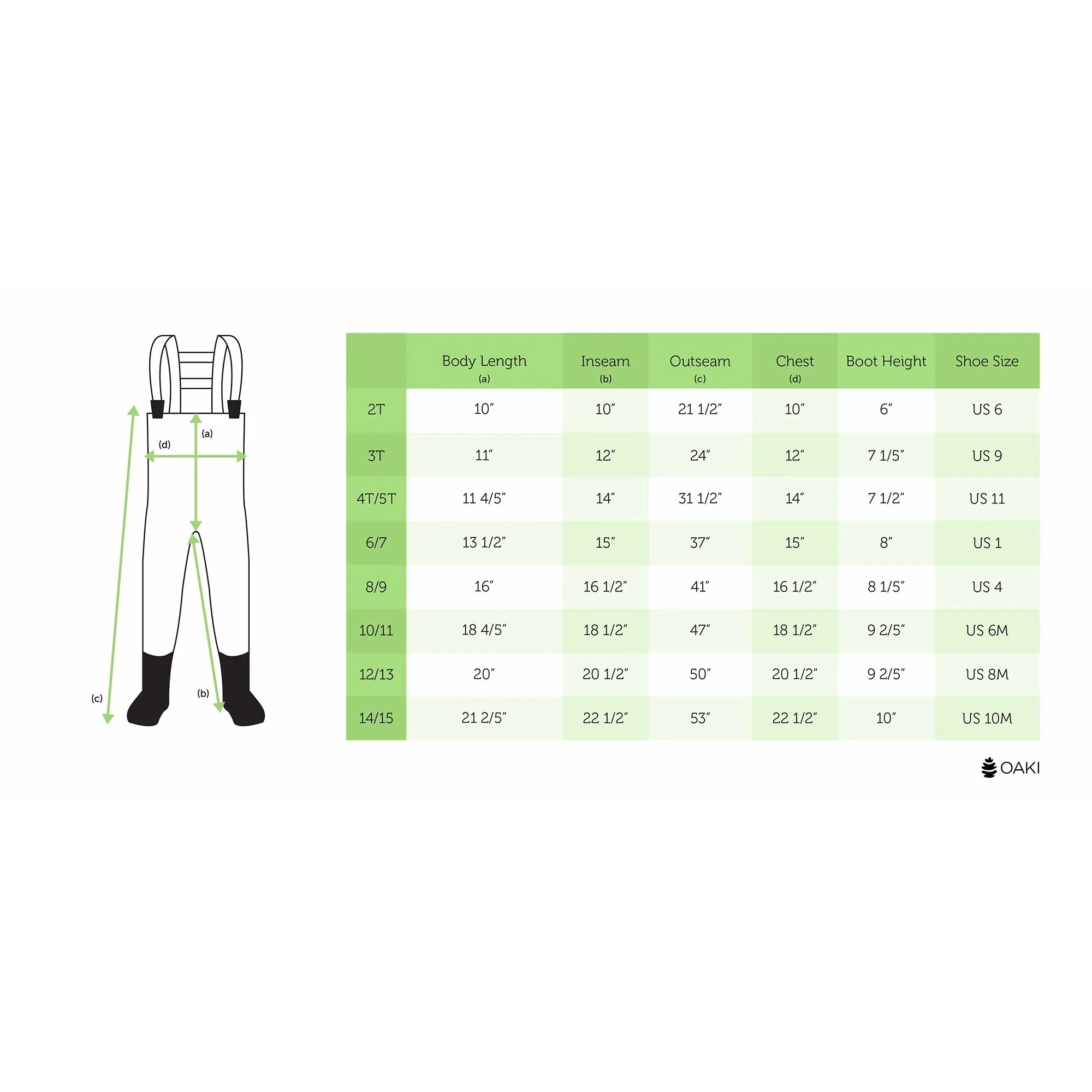 Oakiwear Breathable Youth Kids Chest Waders Children Toddler, Tan