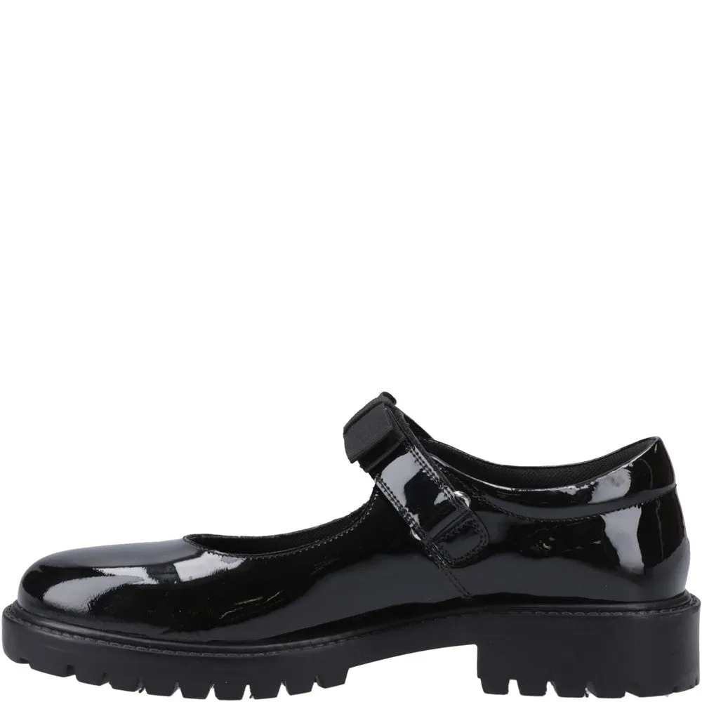 Patent Black XL Astrid Bow Senior School Shoes