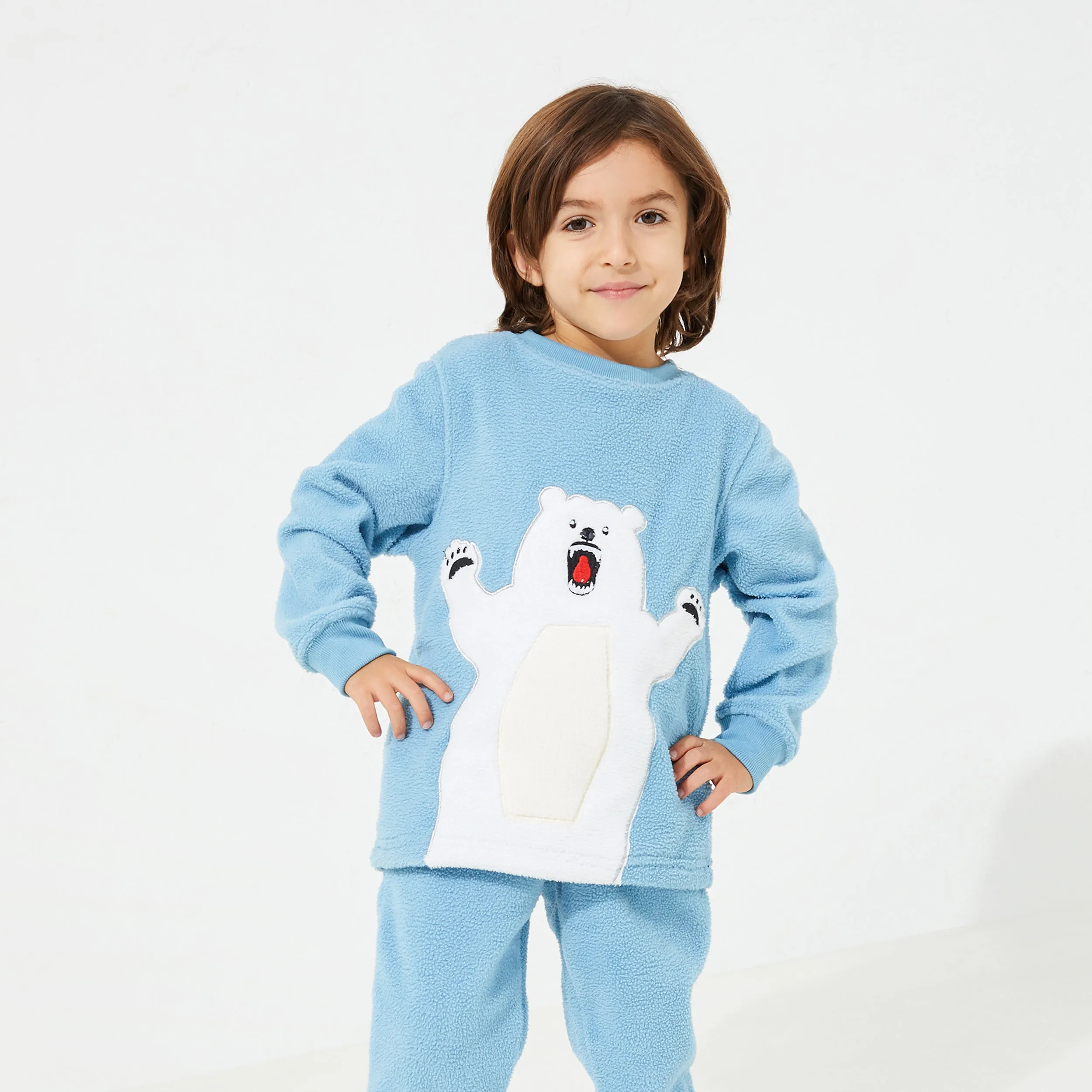 Polar Bear Applique Winter Nightsuit