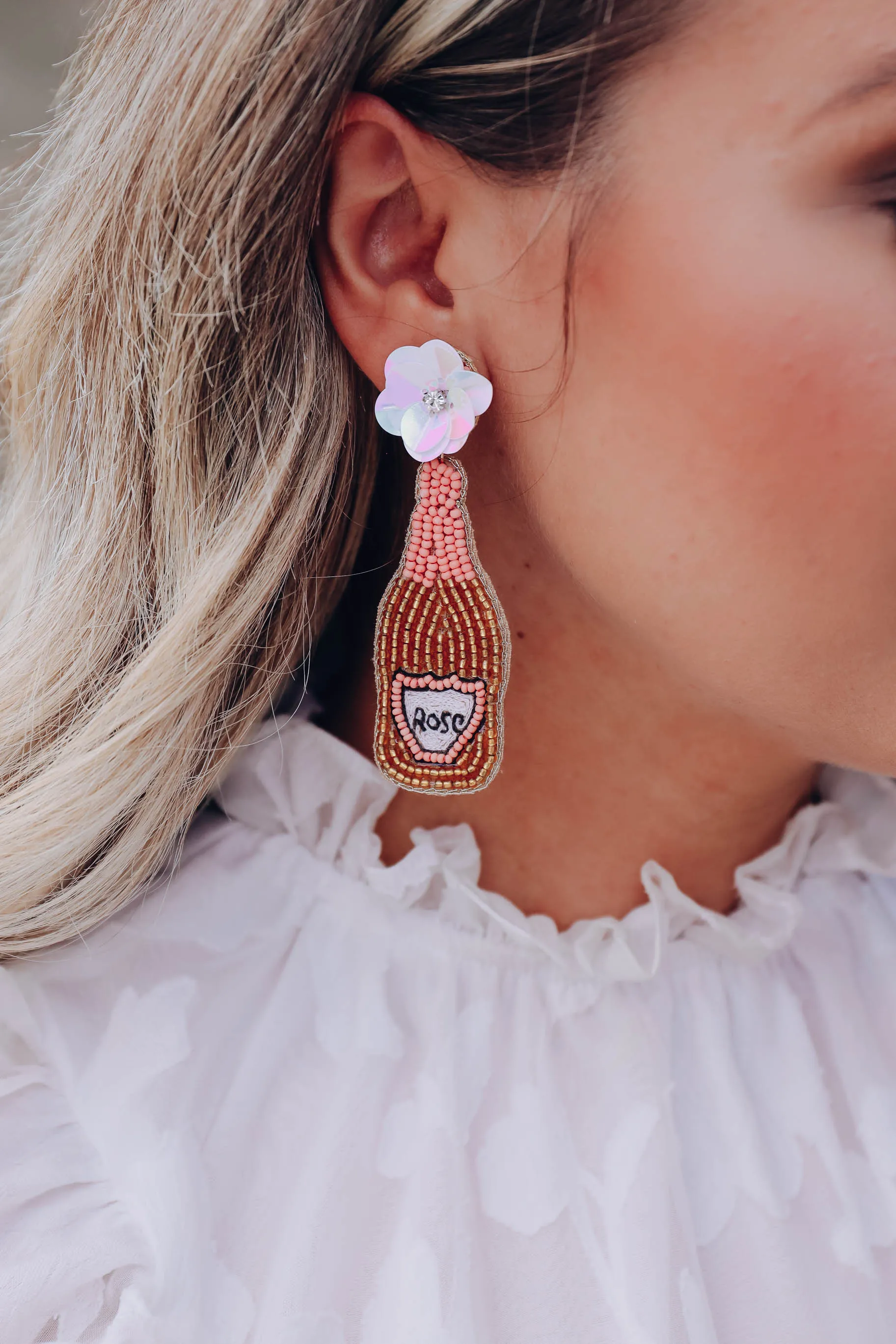 Pop The Bubbly Beaded Earrings - Gold