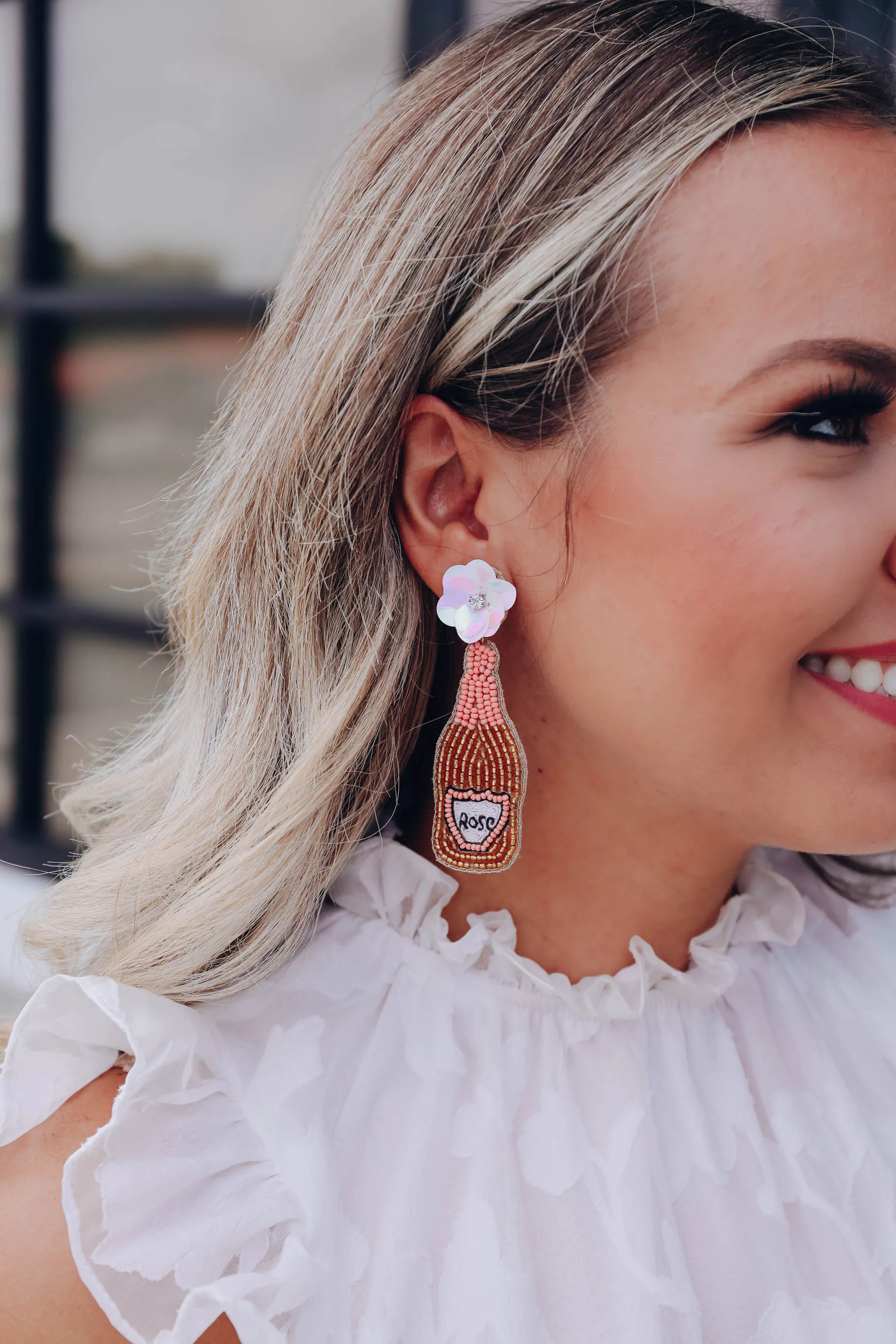 Pop The Bubbly Beaded Earrings - Gold