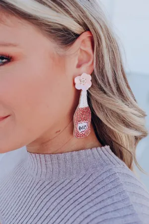 Pop The Bubbly Beaded Earrings - Pink