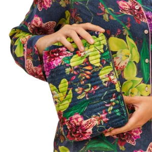 Powder Exotic Evening Quilted Printed Velvet Wash Bag