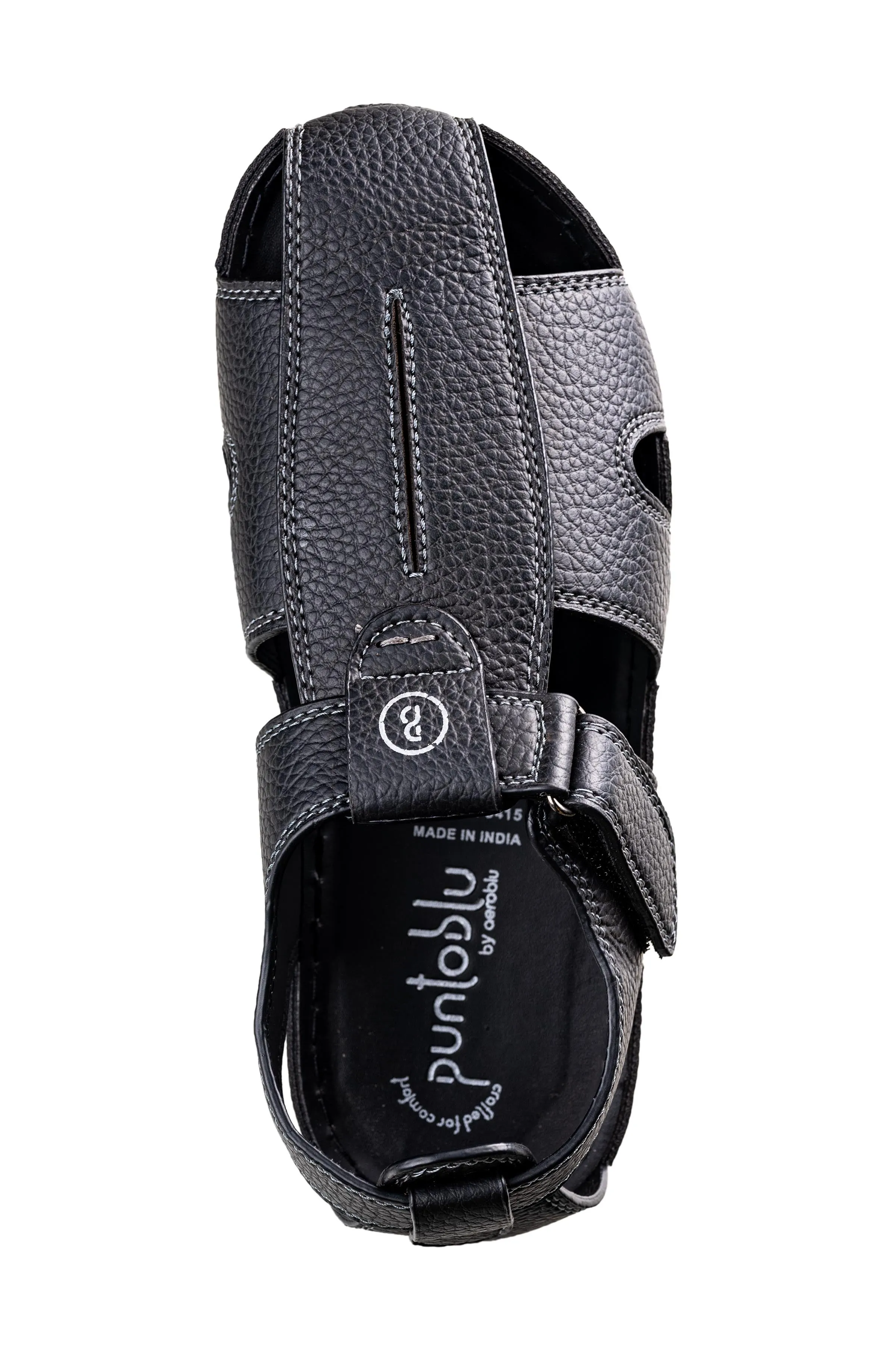 Puntoblu Black Gents Sandal PU