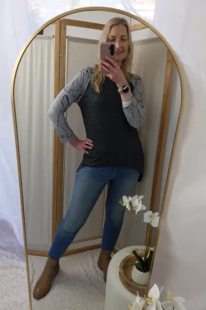 Quinn Simba Top - Grey Marl Body