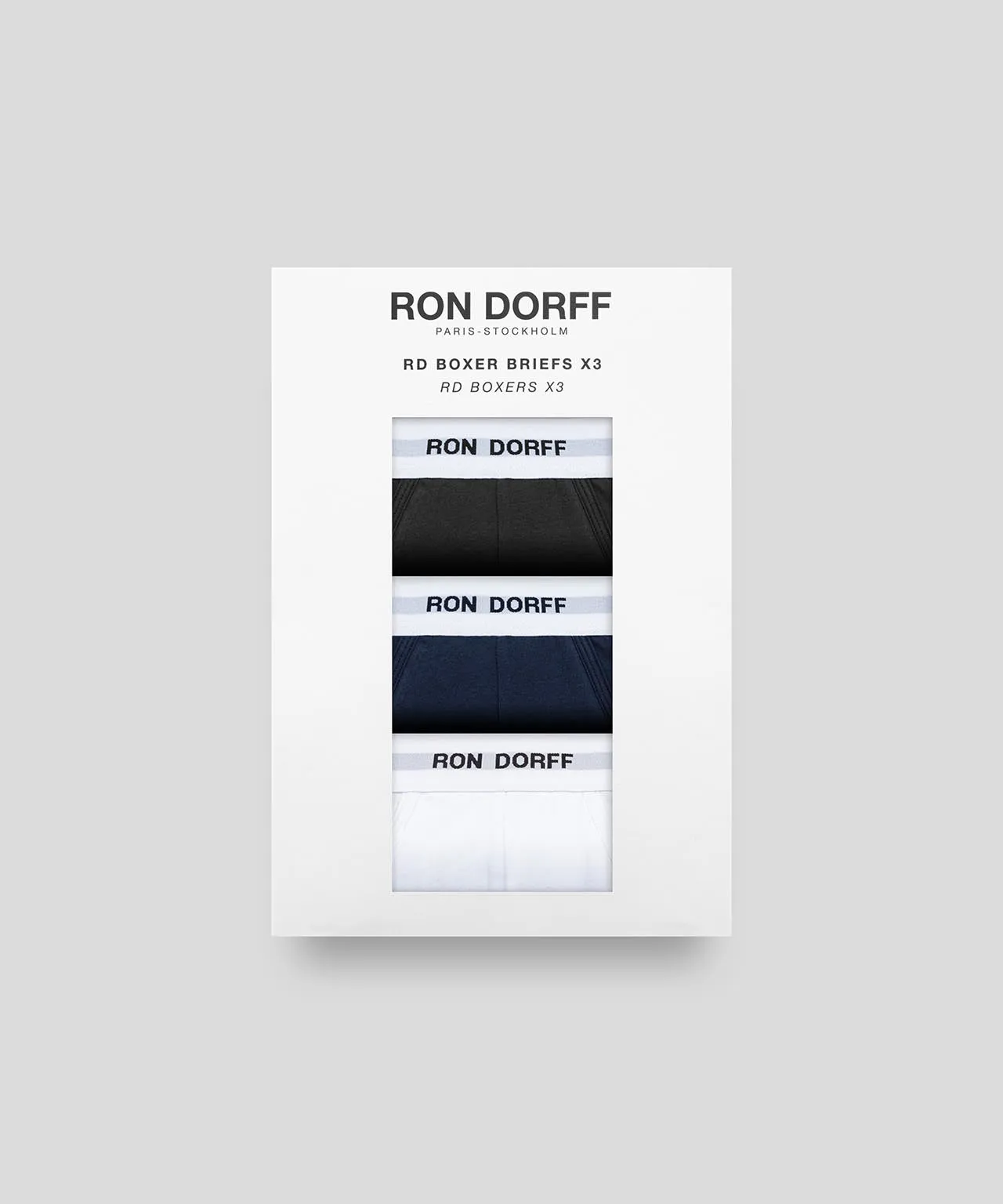 RON DORFF Boxer Briefs Kit: Navy/White/Black