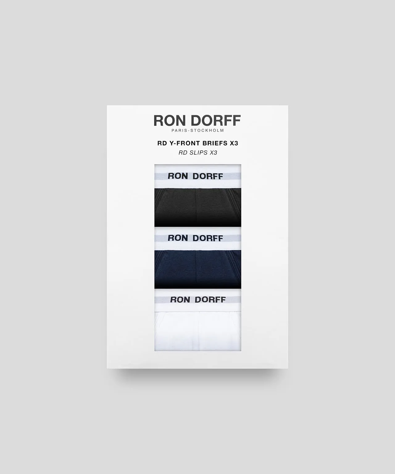 RON DORFF Y-Front Briefs Kit: Navy/White/Black