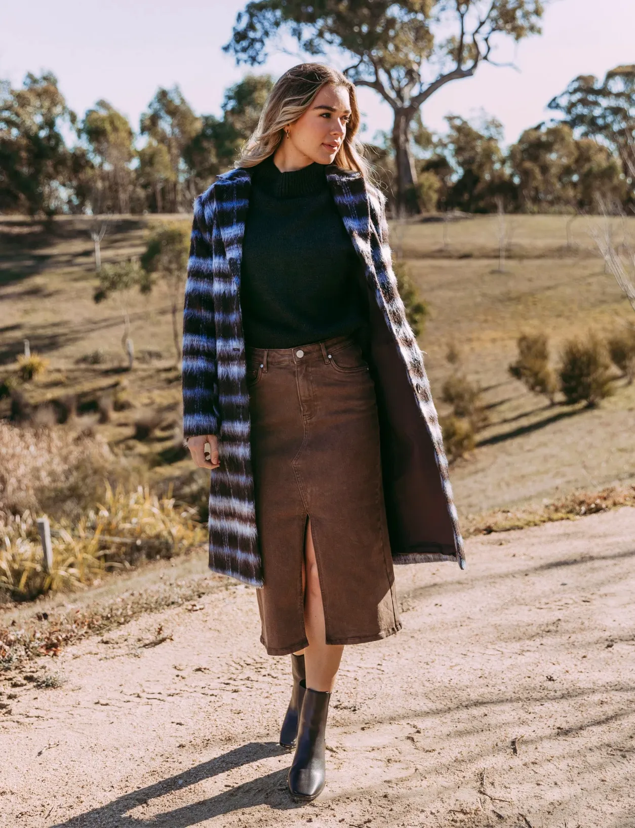 SCOUT MIDI SKIRT - CHOCOLATE