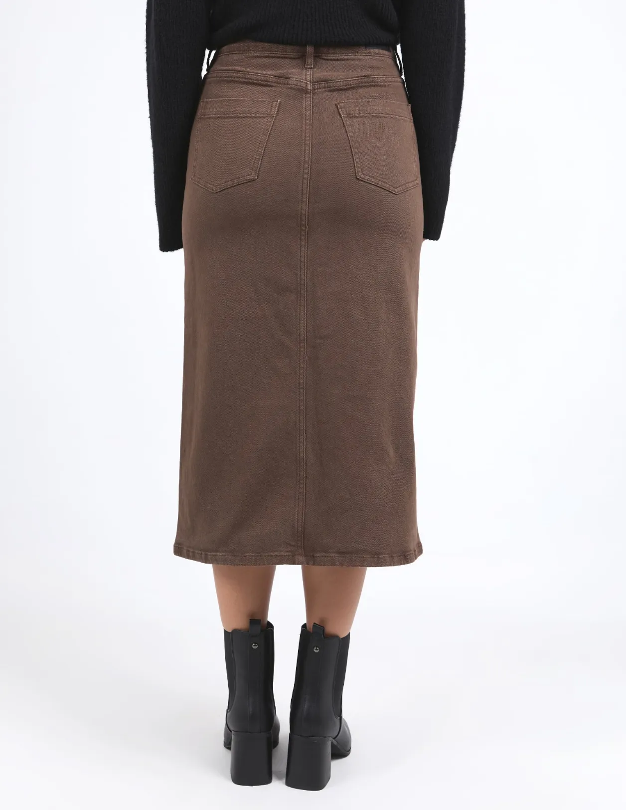 SCOUT MIDI SKIRT - CHOCOLATE