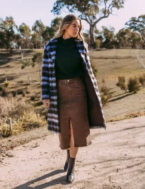 SCOUT MIDI SKIRT - CHOCOLATE
