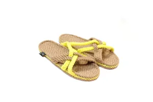 Slip on - Beige & Neon Yellow