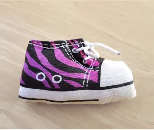 Sneaker Catnip Cat Toy in Purple Zebra