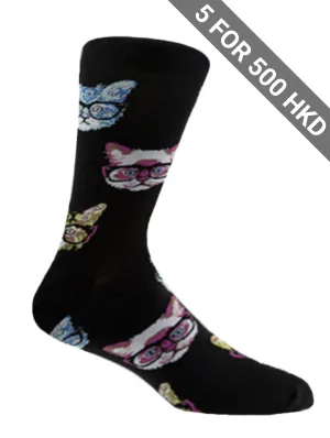 Socks | Neon Cat | Cotton