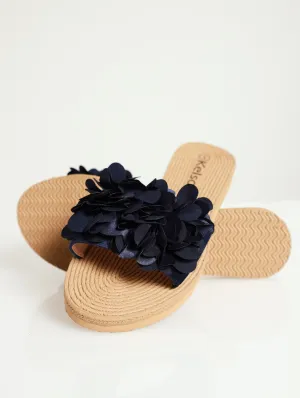 Soft Flowers Moulded Mule - Navy