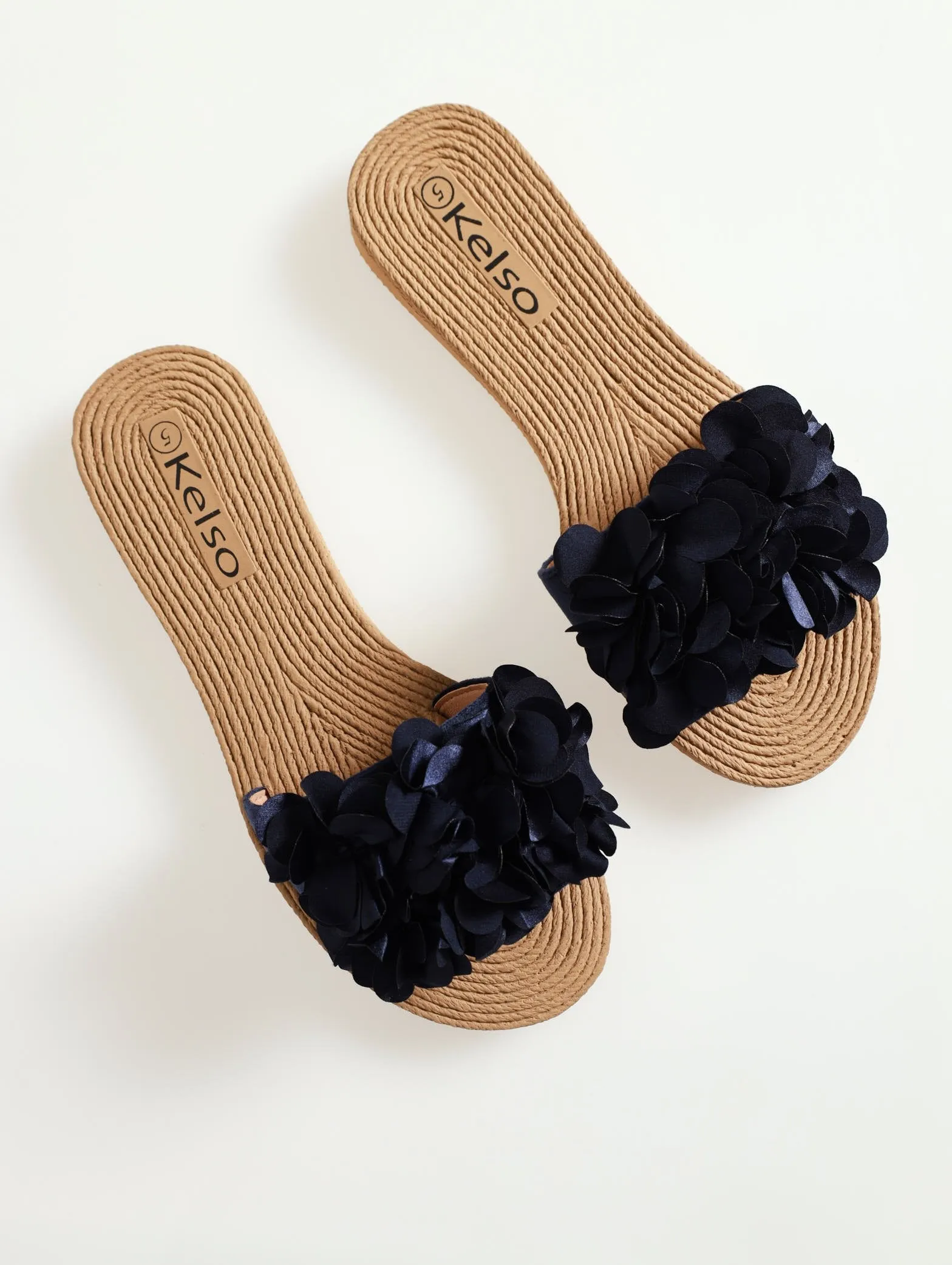 Soft Flowers Moulded Mule - Navy