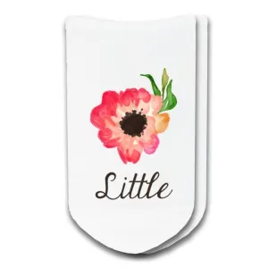 Sorority Custom Socks: LITTLE Water Color Flower No-Show Socks by Sockprints