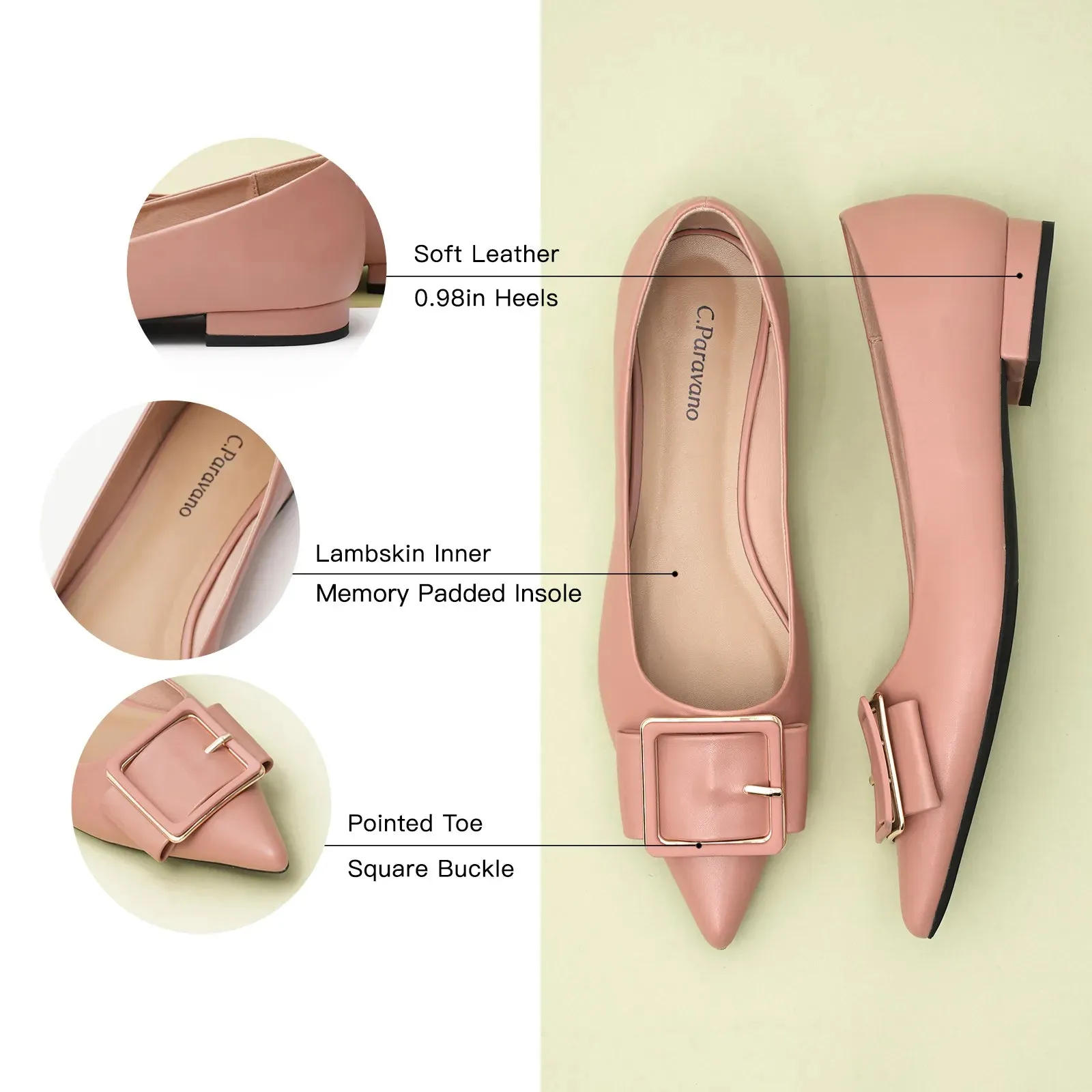 Square Buckle Flats (Aida) (SALE)