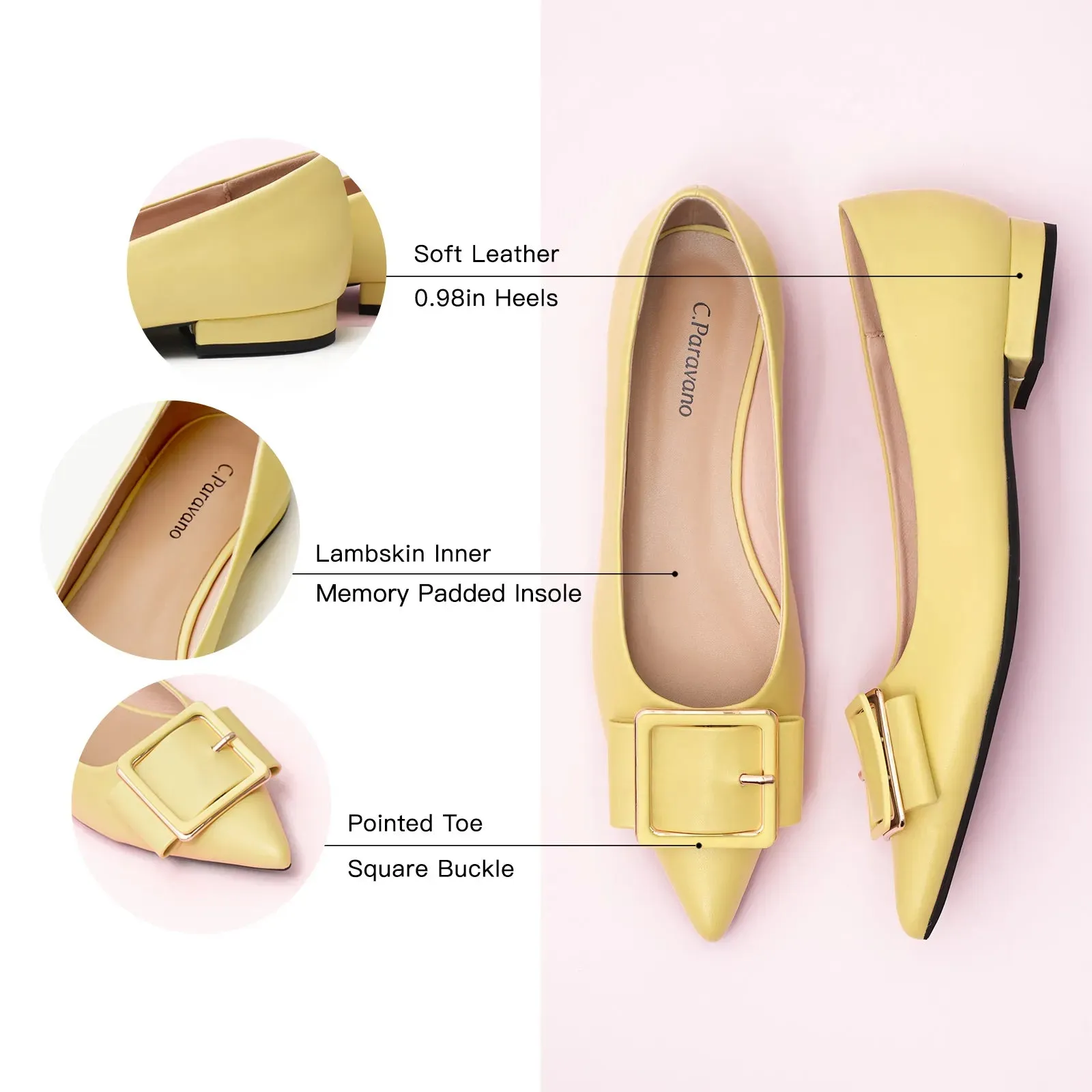 Square Buckle Flats (Aida) (SALE)