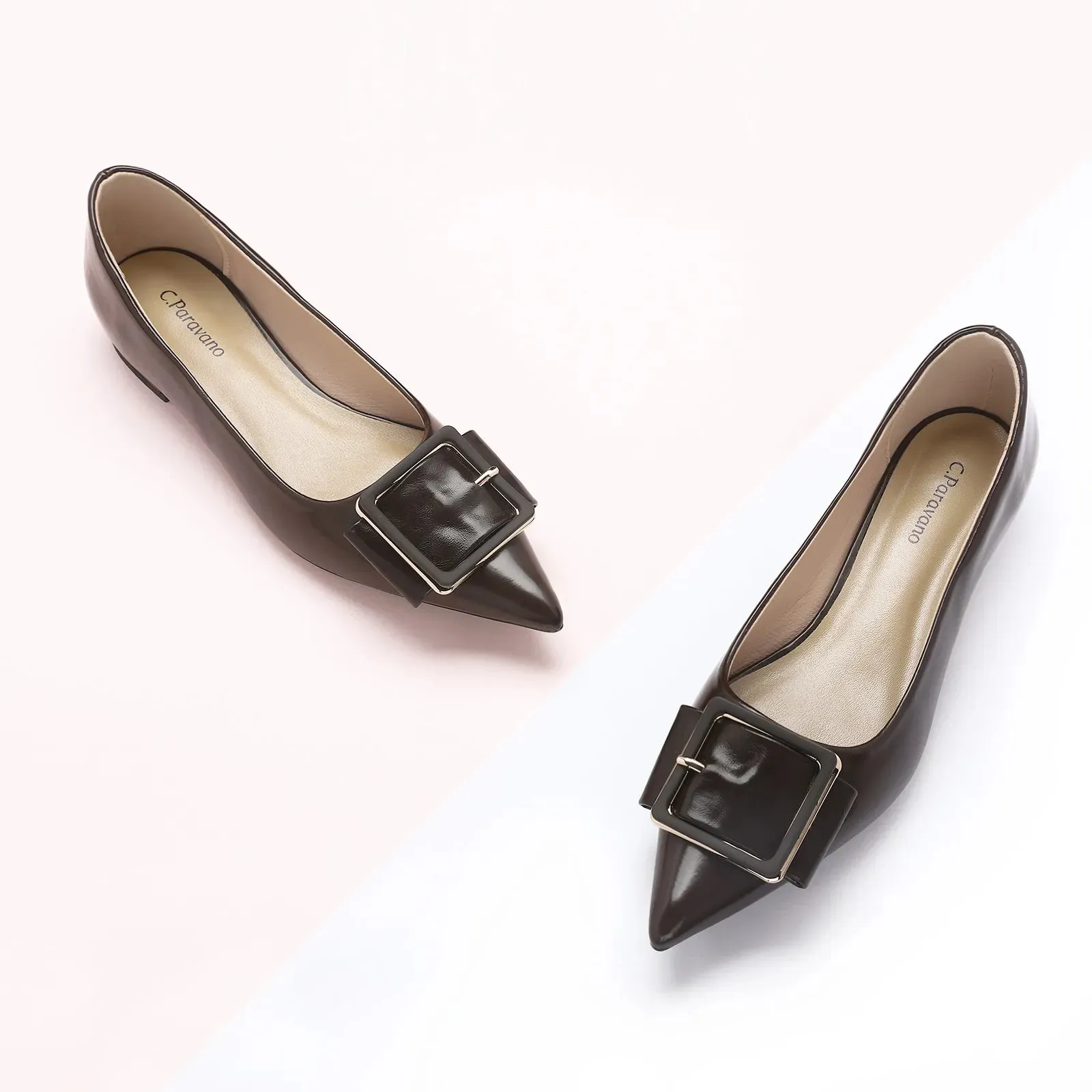 Square Buckle Flats (Aida) (SALE)