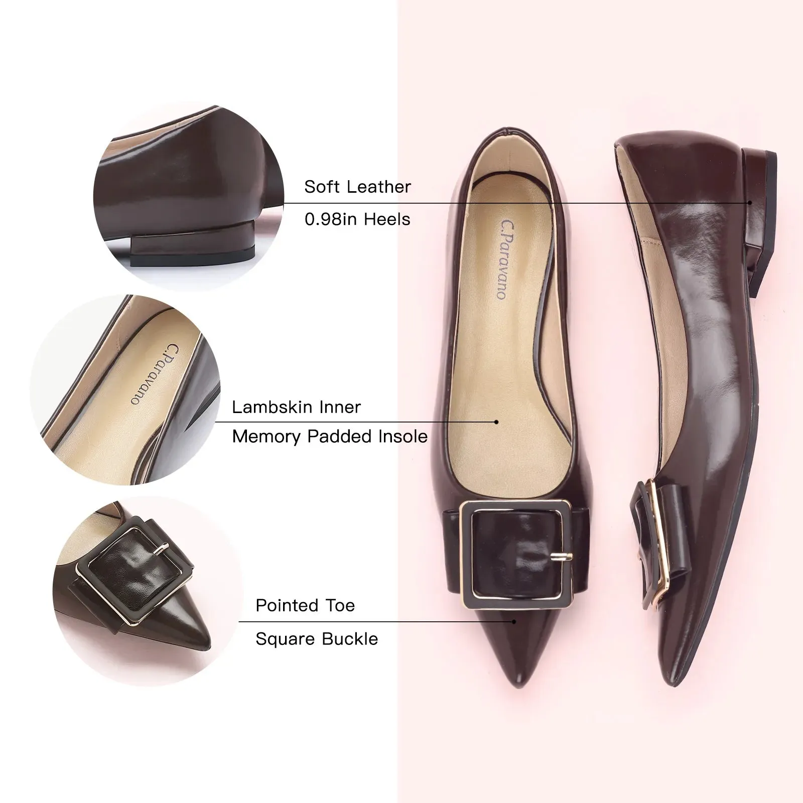 Square Buckle Flats (Aida) (SALE)