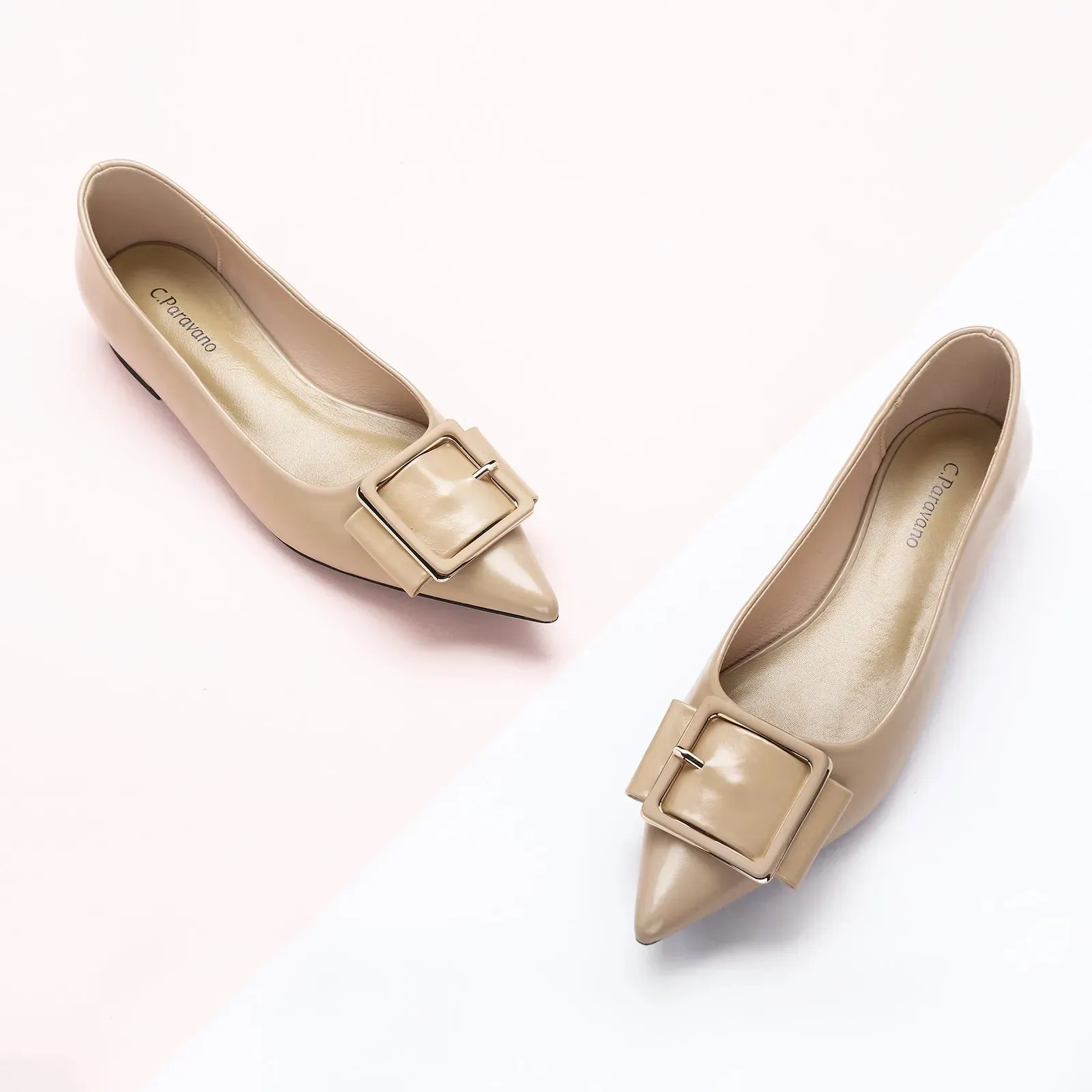 Square Buckle Flats (Aida) (SALE)