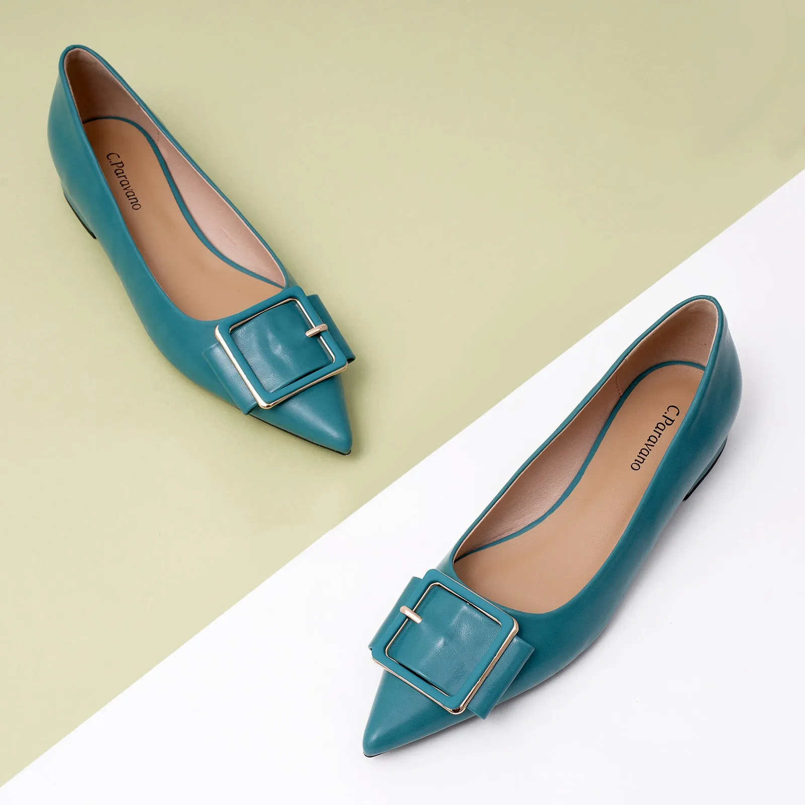 Square Buckle Flats (Aida) (SALE)