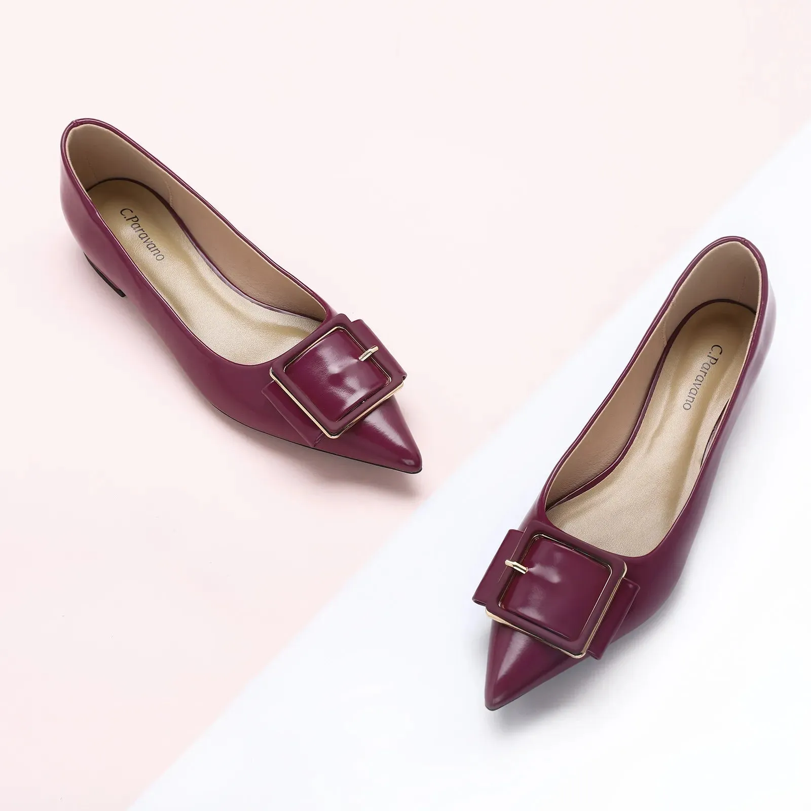 Square Buckle Flats (Aida) (SALE)
