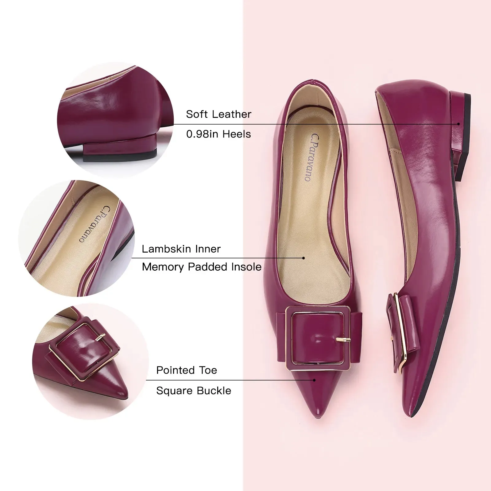Square Buckle Flats (Aida) (SALE)