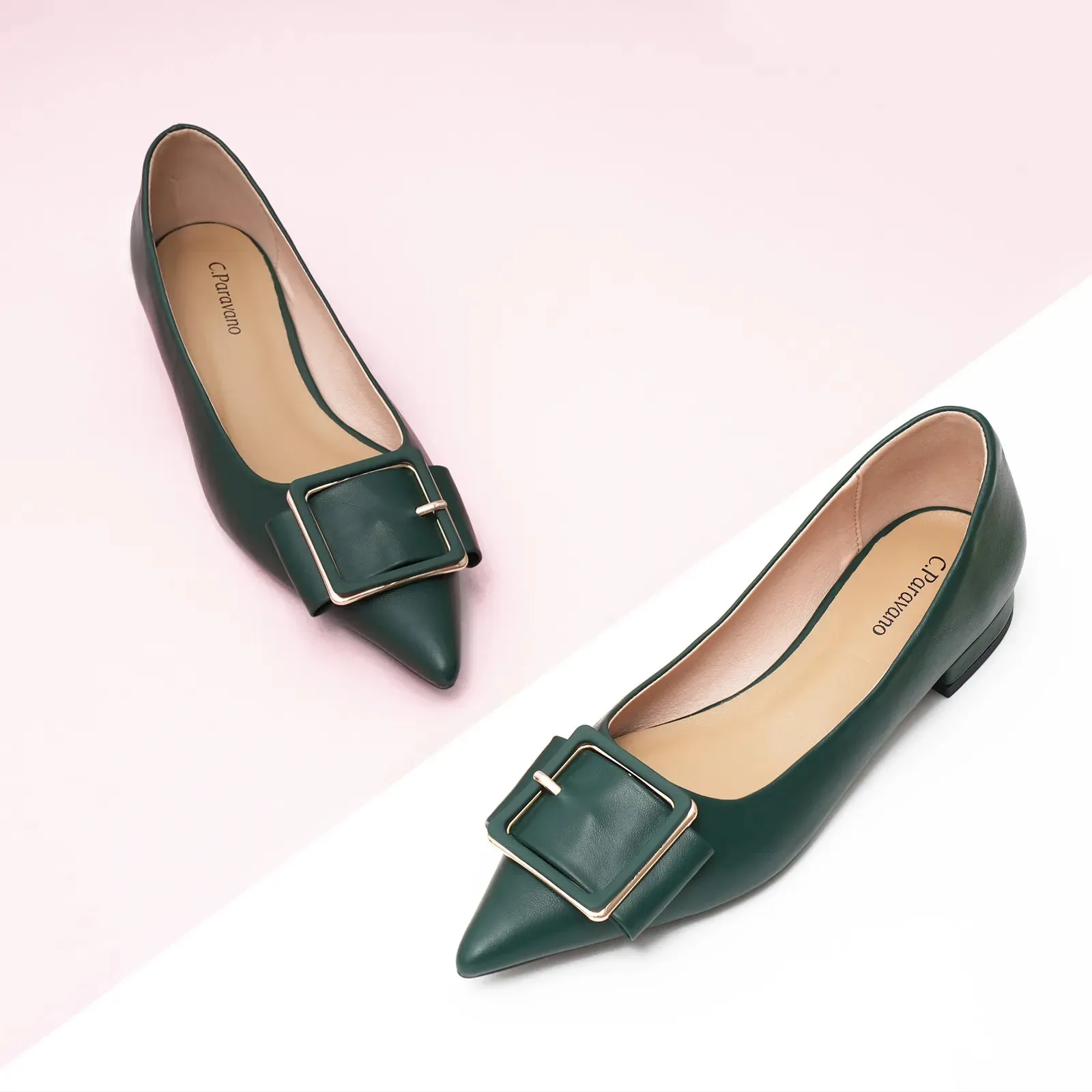 Square Buckle Flats (Aida) (SALE)
