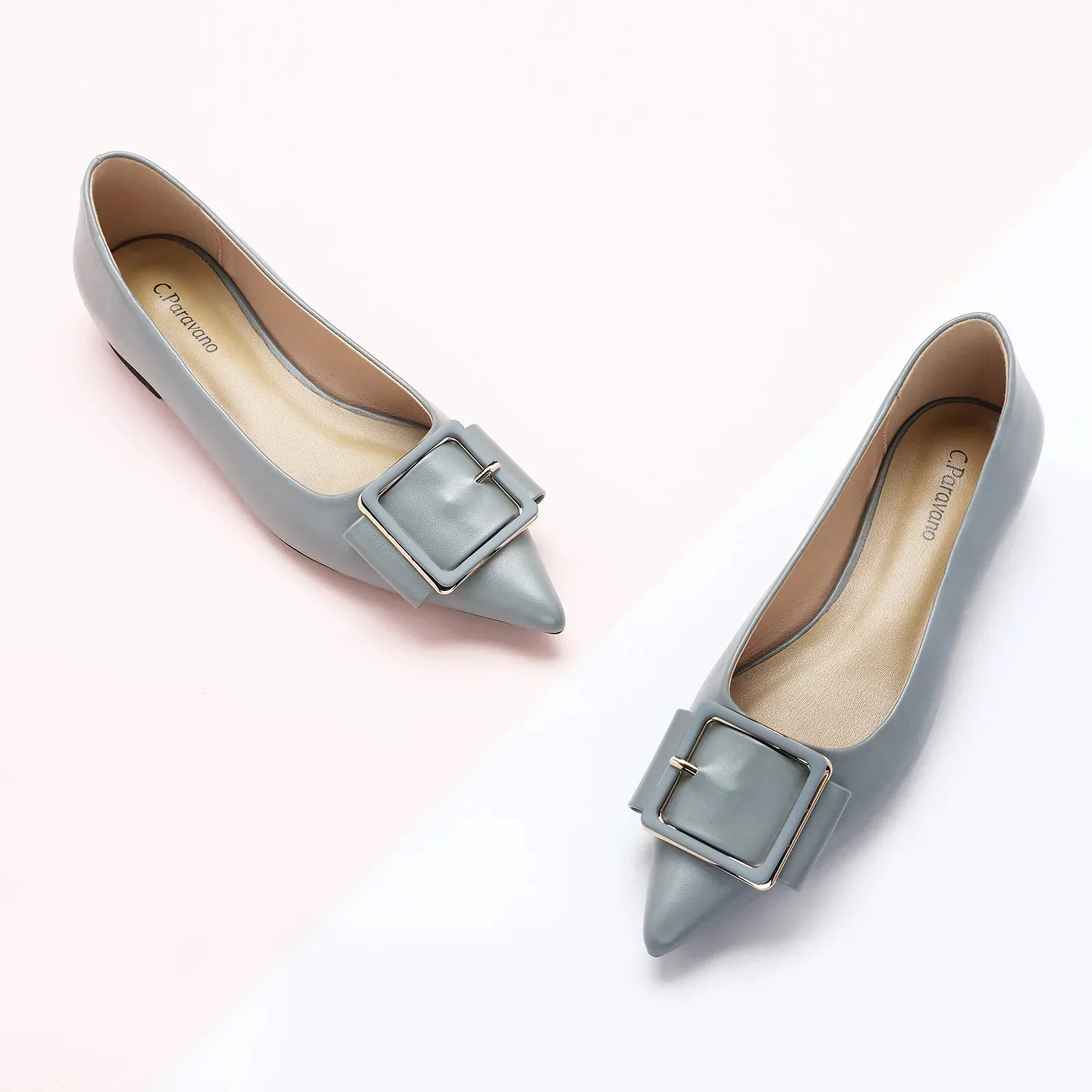 Square Buckle Flats (Aida) (SALE)