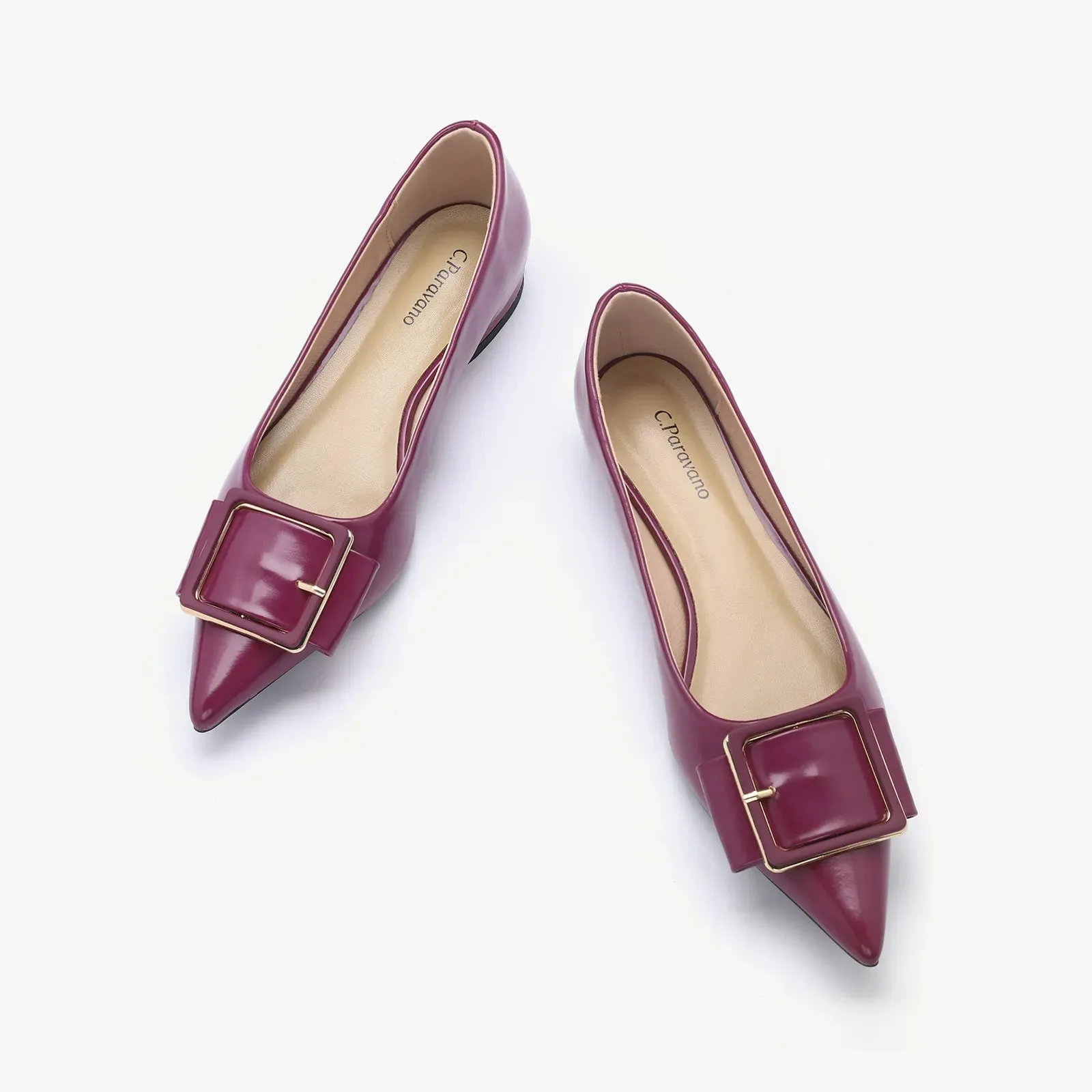 Square Buckle Flats (Aida) (SALE)