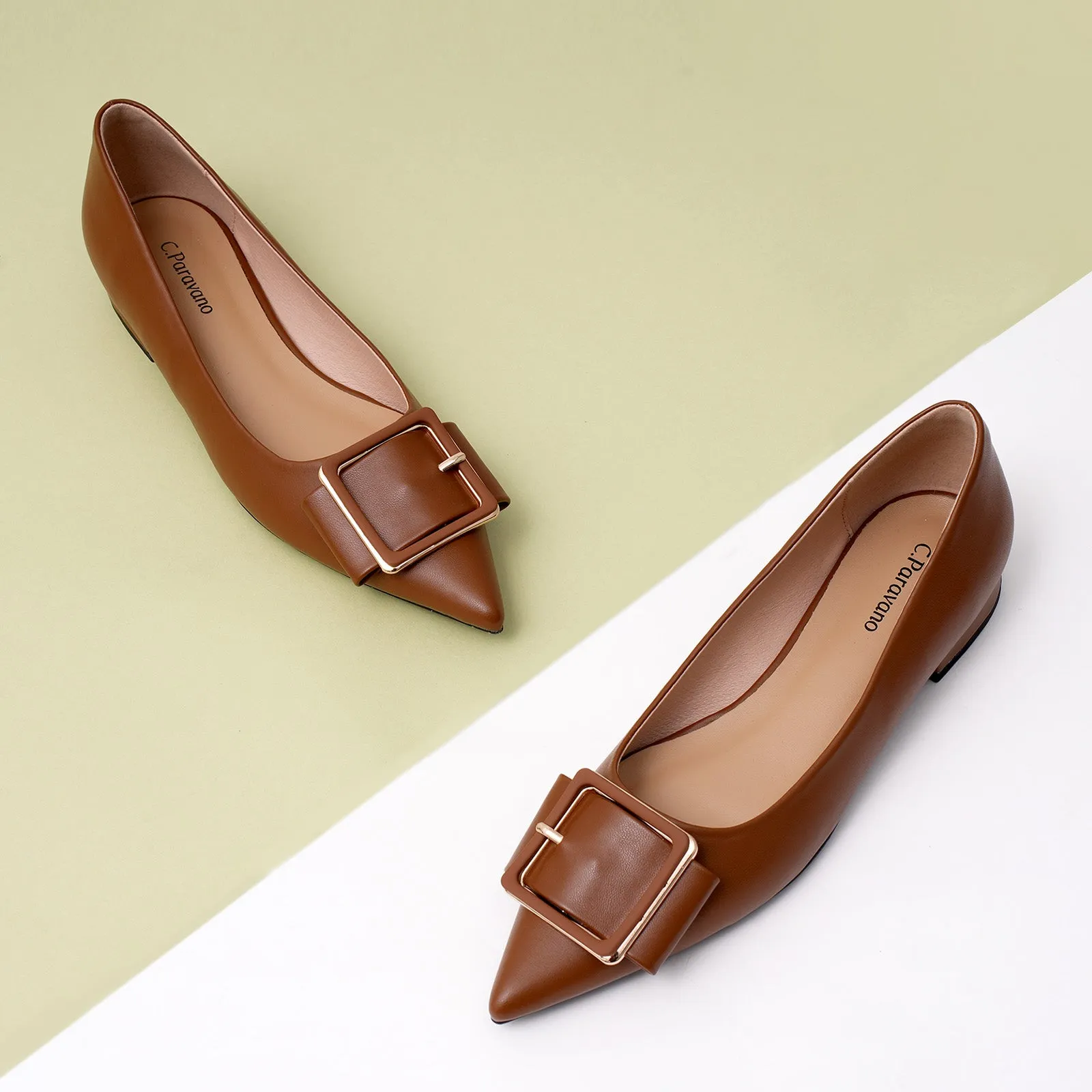 Square Buckle Flats (Aida) (SALE)