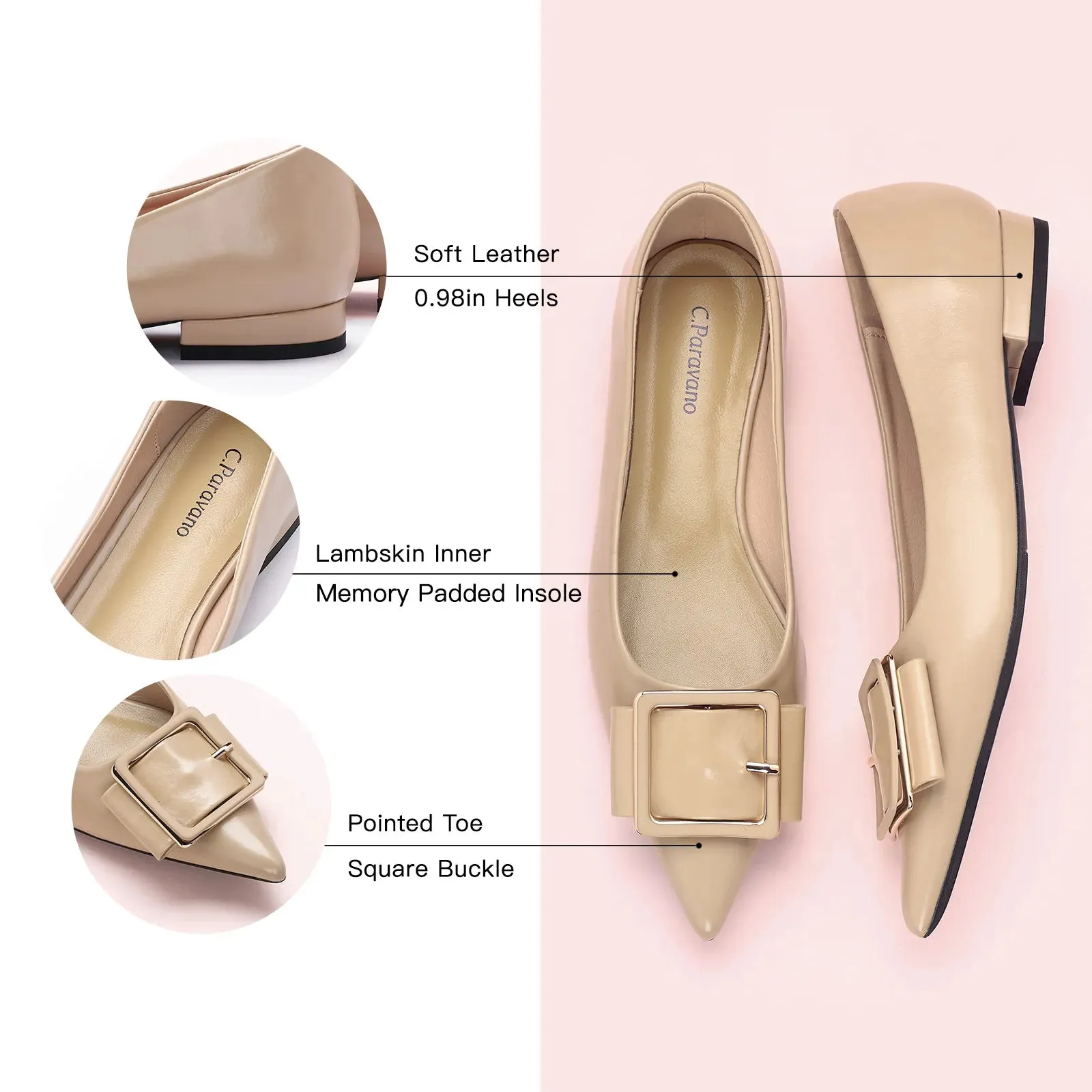 Square Buckle Flats (Aida) (SALE)