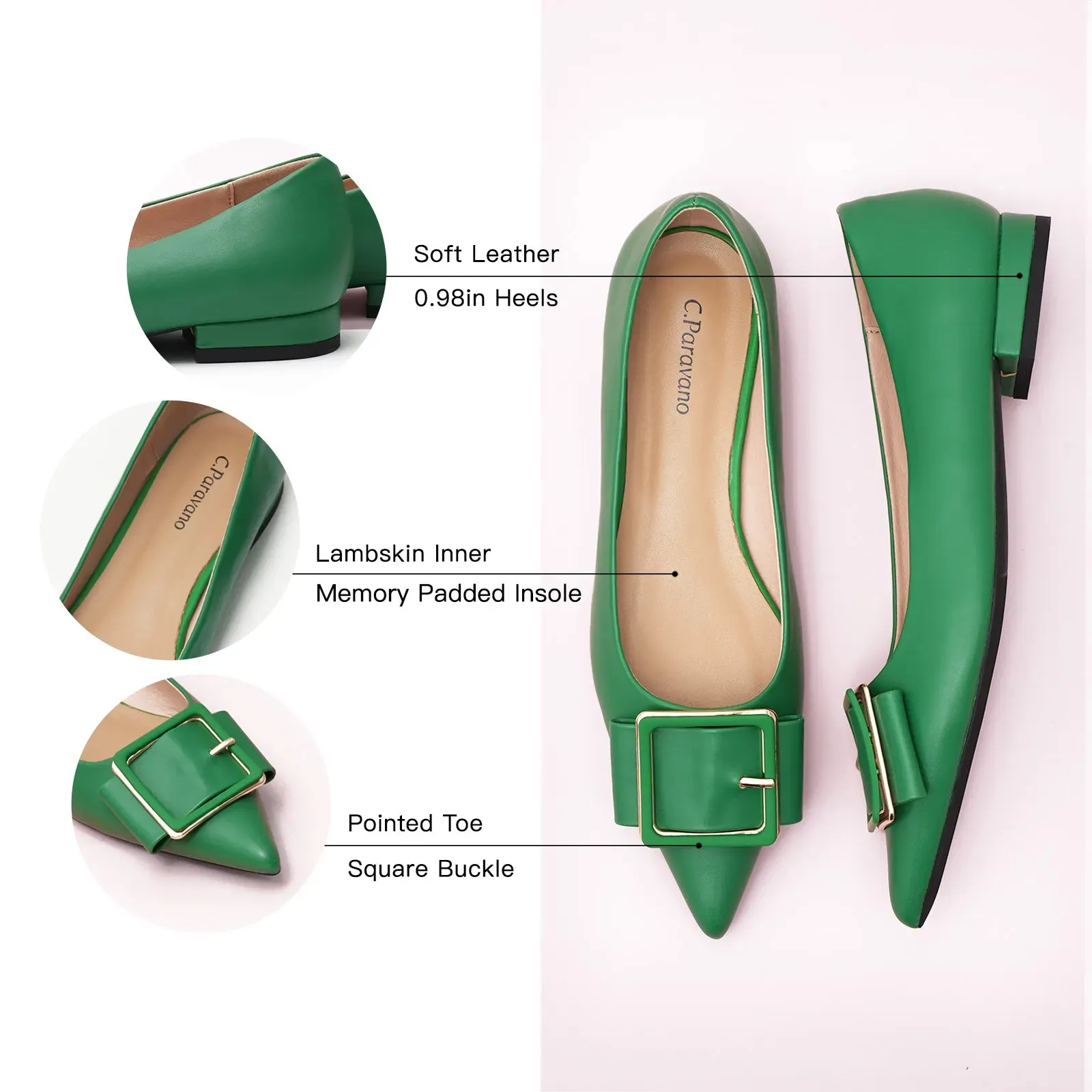 Square Buckle Flats (Aida) (SALE)