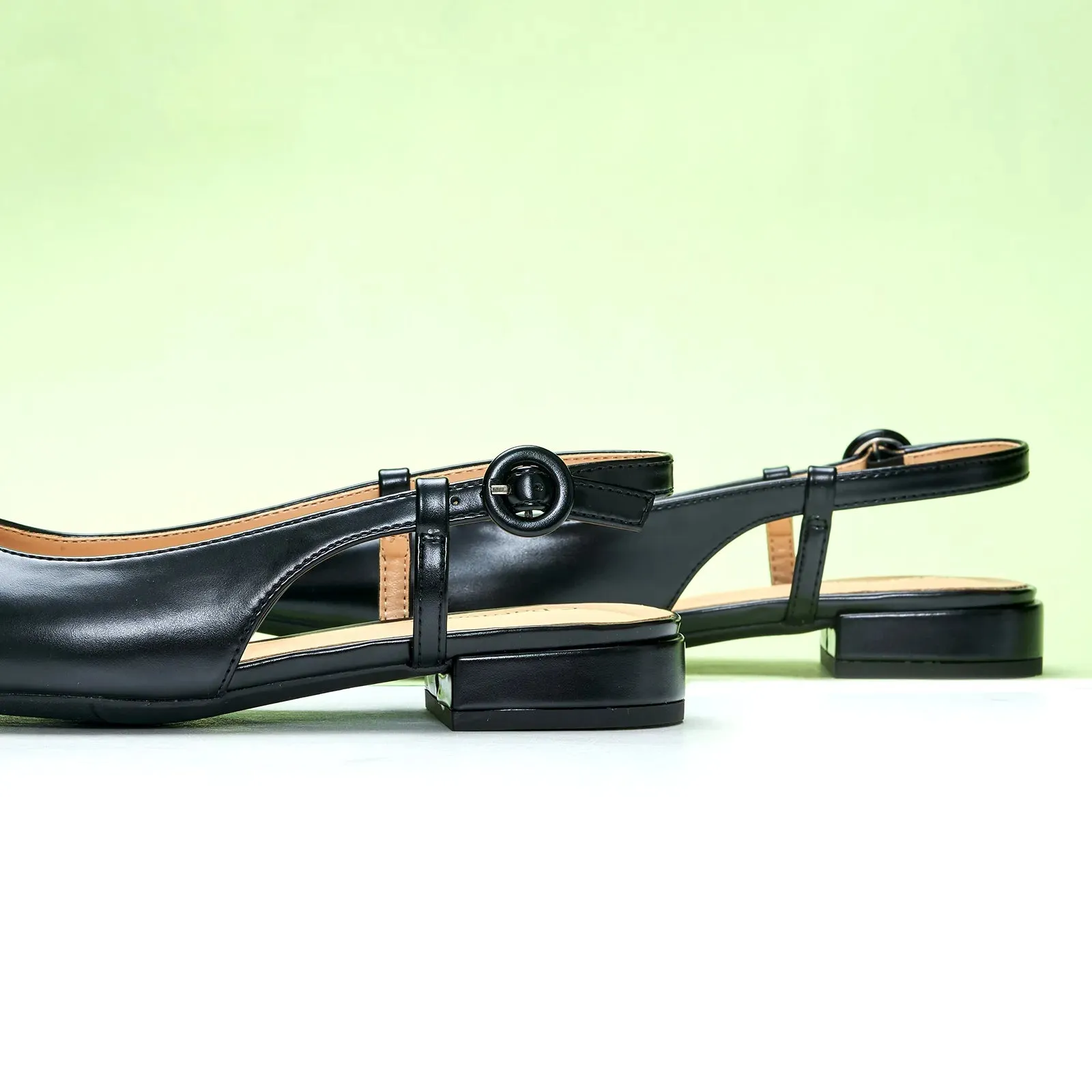 Square Toe Block Heel Slingback Sandals (Alyssa F) wedding