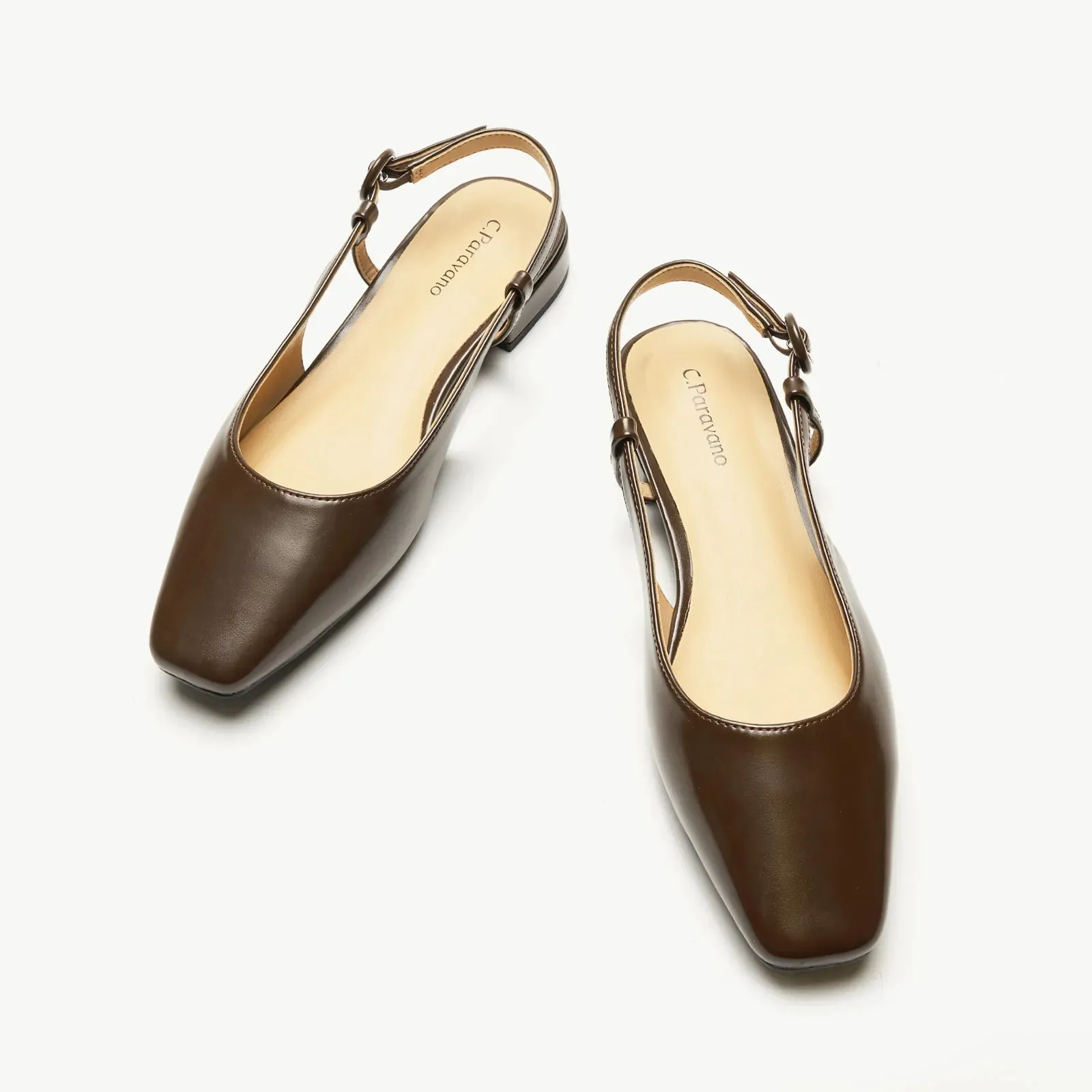 Square Toe Block Heel Slingback Sandals (Alyssa F) wedding