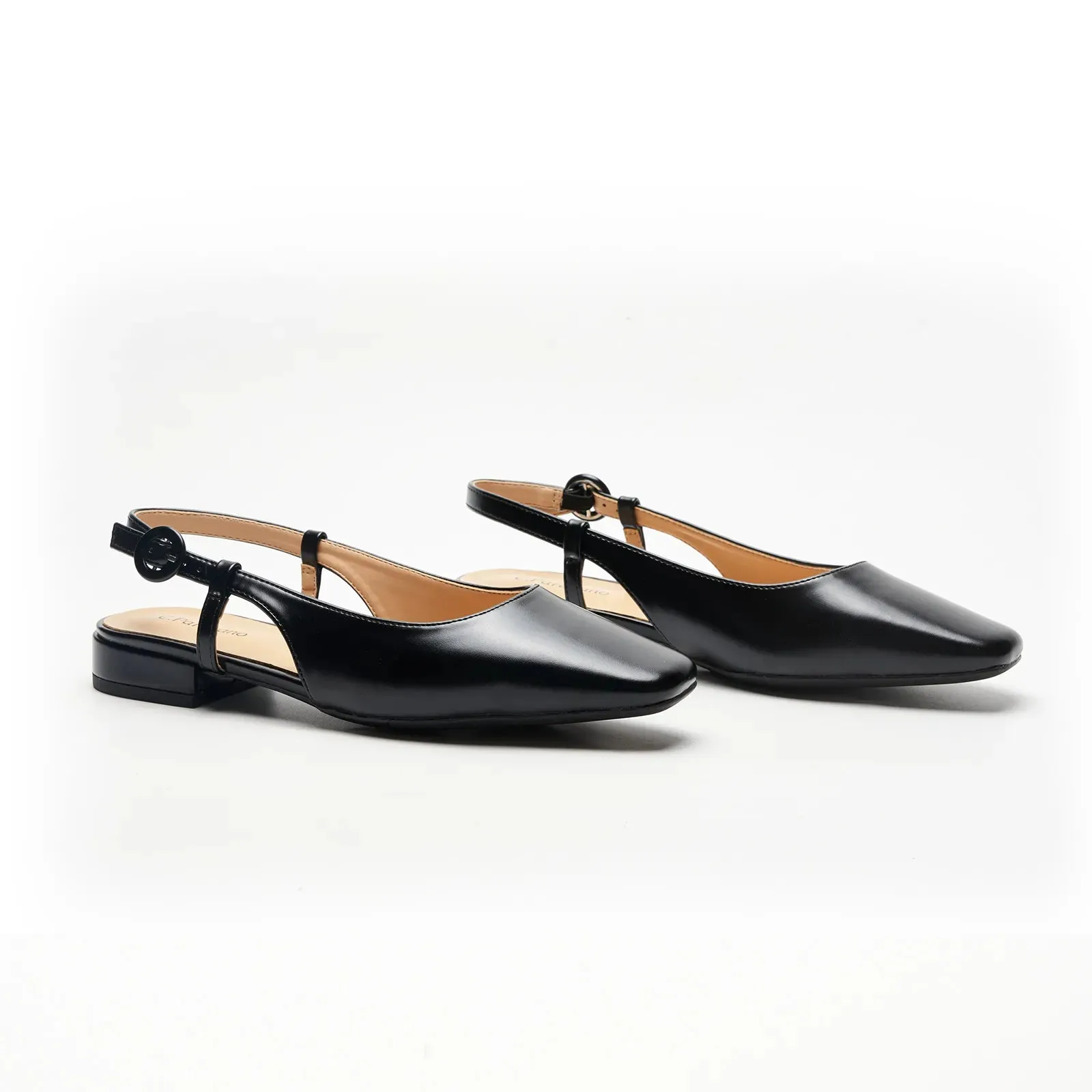 Square Toe Block Heel Slingback Sandals (Alyssa F) wedding