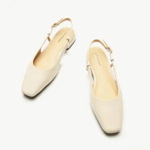 Square Toe Block Heel Slingback Sandals (Alyssa F) wedding