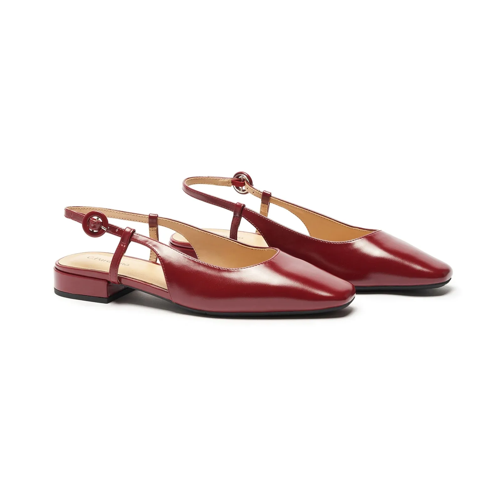 Square Toe Block Heel Slingback Sandals (Alyssa F) wedding